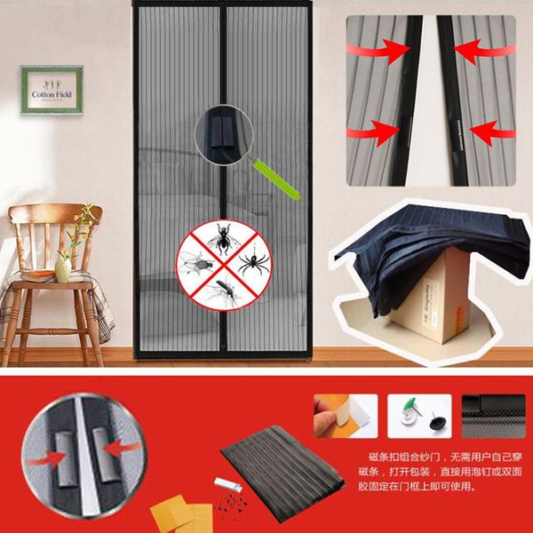 wholesale-summer 1pc mosquito net curtain magnets door mesh insect fly bug mosquito door curtain net netting mesh screen magnets